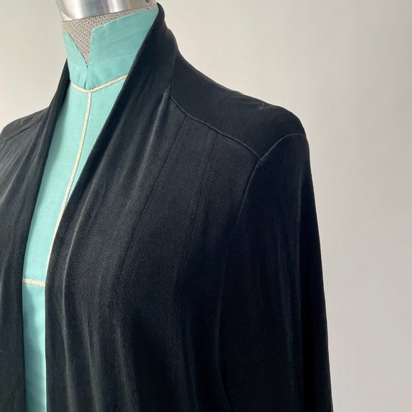 Chico's Travelers Collection Wrinkle Free Long Open Cardigan, Black, Size 2 (L) - Picture 3 of 8